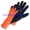 7 Gauge Acrylic Liner, Extra Thick Terry Knitted & Brushed, Latex Coating, Full Thumb Coating, Sandy Finish Safety Gloves